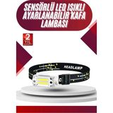 EstoreBox Yüksek Işıklı Şarjlı ve Sensörlü LED Kafa Lambası Kamp Lambası - 0 - Siyah - 1 W