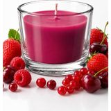 Estoria Coffee Kırmızı Meyveler Kokulu Bardak Mum | 20 Saat Yanma | Açık Pembe | Cam Kap | 7,8 × 6 cm - renk