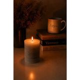 Estoria Coffee Mat Desenli Koyu Yeşil Silindir Mum | 30 Saat Yanma | Kokusuz | Dekoratif Blok Mum | 6,7 x 10 cm - Renk