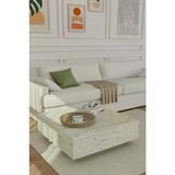 Estoria Home Traverten Mermer Desen Kullanışlı Kare Uçan Orta Sehpa Yeni Nesil Modern Salon Küp Sehpa