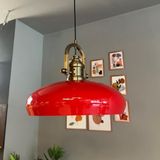 Estrela Kırmızı Tekli Avize Delikli Eskitme Başlık Iç Mekan Aydınlatma Dekoratif Mutfak Cafe Salon