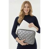 Estrella Paris Laptop Çantası Macbook Air Pro 13 Inç Kapitone Caprice Gri