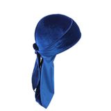 ESUSO Durag Erkek Türban Bone Şapka Uzun Kuyruklu Bandana Kadife Kumaş (Mavi)