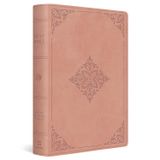 ESV Giant Print Bible, Red Letter (TruTone, Blush Rose, Fleur-de-lis Design)