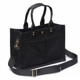 ESVAN Kadınlar için Tote Çanta Çanta Crossbody Çanta İş Bezi Seyahat Messenger Laptop Çantası Çanta, Naylon Siyah