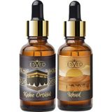 Esved 2li Set Kabe Örtüsü Kokusu ve Uhud Kokusu Saf Esansiyel Uçucu Yağ Buhurdanlık Yağı Difüzör Esansı 2X10ML