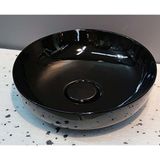 Esvit Tezgah Üstü Çanak Lavabo 42 cm Parlak Siyah