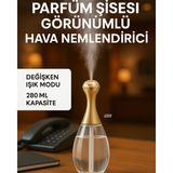 Esy Teknoloji Parfüm Şişesi Görünümlü 330ml Ledli Hava Nemlendirici - Beyaz
