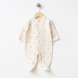 Esya Baby 1071EB – Mushroom Dream Unisex Patikli Bebek Tulum | Bej Yenidoğan Tulum - 0 -3 Ay