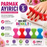 Eşya Dünyası 5 Adet Sünger Parmak Ayırıcı Manikür ve Pedikür Oje Sürme Aparatı Çok Renkli Set