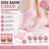 Eşya Dünyası Silikon Ayak Bakım Çorabı Nemlendirici Topuk Çorabı Çatlak Topuk Önleyici Jel Çorap Pembe - L Beden (39-40 +)