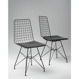 Eşyala. Çelik Tel Sandalye Minderli Ikili Set (44X42X85 Cm) - Siyah