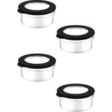 ET-00104 Flat 4lü Cam Kahvaltılık Çok Amaçlı Saklama Kabı Cam Kahvaltı Seti 415CC - Çok Renkli - Standart