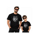 ET ERTAPASSAGE original creative designs Baba Oğul Kurt Desenli Siyah Tişört Fiyat tek ADET