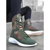 ET0600 Bağcıklı Haki Kamuflaj Boksör Unisex Spor Postal Bot