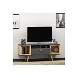 Eta Ahşap Ayaklı Tv Ünitesi 120cm Antrasit - Safir Meşe