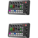 ETABEL Stüdyo Ses Mikseri Şarjlı Bluetooth Dj Canlı Yayın Kondenser Mikrofon Bağlantısı F998 - Siyah