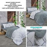 Ete Hometex Çift Kişilik Welsoft Uyku Seti - Açık Gri
