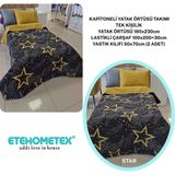 Ete Hometex Etehometex Pamuklu Kapitoneli Yatak Örtüsü Takımı - Hardal - 160 x 230 cm
