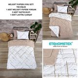 Ete Hometex Tek Kişilik Welsoft Uyku Seti - Bej - Beyaz - 155 x 215