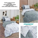 Ete Hometex Tek Kişilik Welsoft Uyku Seti - Gri - Beyaz - 155 x 215