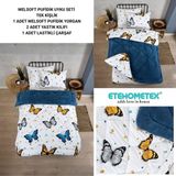 Ete Hometex Tek Kişilik Welsoft Uyku Seti - Mavi - Beyaz - 155 x 215