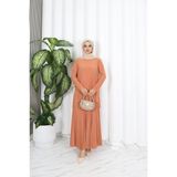 Eteği Piliseli Sade Tunik Takım - Kayısı - 1
