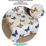 Etehometex Battal Boy Pamuklu Kapitoneli Yatak Örtüsü Seti - Mavi - 230 x 250 cm