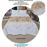 Etehometex Battal Boy Pamuklu Kapitoneli Yatak Örtüsü Seti - Pudra - 230 x 250 cm