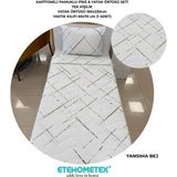 Etehometex Pamuklu Kapitoneli Yatak Örtüsü Seti Tek Kişilik - Bej - Beyaz - 160 x 230 cm