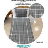 Etehometex Pamuklu Kapitoneli Yatak Örtüsü Seti Tek Kişilik - Koyu Gri - 160 x 230 cm