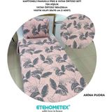 Etehometex Pamuklu Kapitoneli Yatak Örtüsü Seti Tek Kişilik - Pudra - 160 x 230 cm