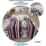 Etehometex Pamuklu Kapitoneli Yatak Örtüsü Seti Tek Kişilik - Renkli - 160 x 230 cm
