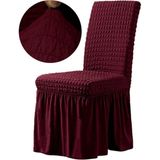 Etekli Lastikli Bürümcük Sandalye Örtüsü (6'lı) - 35 x 55 cm - Bordo