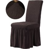 Etekli Lastikli Bürümcük Sandalye Örtüsü (6'lı) - 35 x 55 cm - Koyu Kahve