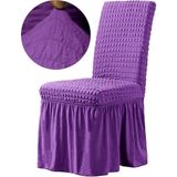 Etekli Lastikli Bürümcük Sandalye Örtüsü (6'lı) - 35 x 55 cm - Lila