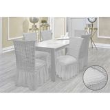 Etekli Lastikli Bürümcük Sandalye Örtüsü (6'lı) - 35 x 55 cm - Natural