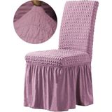 Etekli Lastikli Bürümcük Sandalye Örtüsü (6'lı) - 35 x 55 cm - Pembe