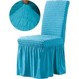 Etekli Lastikli Bürümcük Sandalye Örtüsü (6'lı) - 35 x 55 cm - Turkuaz