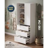 Eterna Mobilya Çekmeceli Bebek ve Genç Odası Dolabı | Raflı, Çekmeceli Gardırop - Beyaz