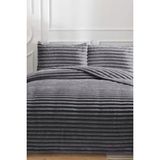 Eterna Peluş Tek Kişilik 180X240 cm Yatak Örtüsü Antrasit - 180 x 240 cm