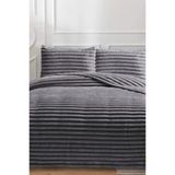Eterna Peluş Tek Kişilik 180X240 Cm Yatak Örtüsü Antrasit