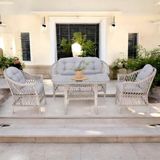 Eterna x | Rehome Ikili Rattan Bahçe Oturma Grubu | 707 - 110x60x70 - Gri