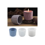 Eternal Luck Ahşap Dokulu Mumluk Silikon Kalıbı | Silindirik Dekoratif Mum Kabı Döküm Kalıbı | Alçı, Çimento, Beton, Taş Tozu ve Epoksi İçin | 1 Adet