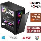 Eternal Power BaldurX8 Ryzen 7 5700X 32G DDR4 1TB M.2 RX7900XT A520 M750W Oyuncu OEM Sistem - Siyah - Yok