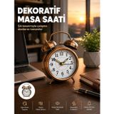 Eternashop Retro Tarz Bronz Dekoratif Masa Saati Metal Gövde Yüksek Sesli Alarm - ETERNA8357-3073
