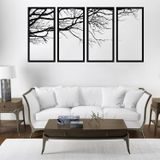 Etgshop Metal Duvar Sanatı, 4 Panel Hayat Ağacı Dekoru, Metal Ağaç Dekorasyonu, Metal Duvar Asmaları, Ağaç Tabelası, Ev Dekoru, Metal Duvar Dekoru (40" G x 20" Y / 100x50 cm)