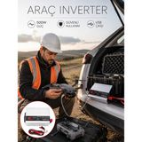 Ethab Ticaret Araçtan Ev Tipi Priz 500W Kullanımı Invertör - GL002V-7MTC55 - Çok Renkli