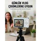 Ethab Ticaret Beyaz 4K Dijital Kamera 2.4 Inç Hd Ekran ve LED Flaşlı - GL002V-7MXRN2 - Çok Renkli