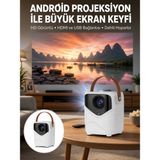 Ethab Ticaret Hd Ayaklı Portatif Projeksiyon Cihazı Bluetooth Wifi Akıllı Android Işlemcili - GL002V-7MX76 - Çok Renkli